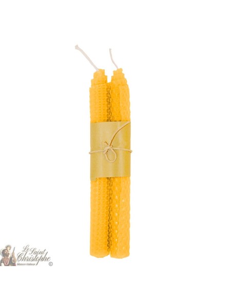 Candele del desiderio colorate ad alveare - coppia gialla