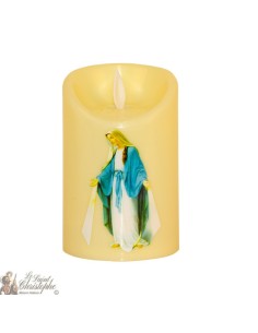 Vela de leds con llama parpadeante - Virgen Milagrosa