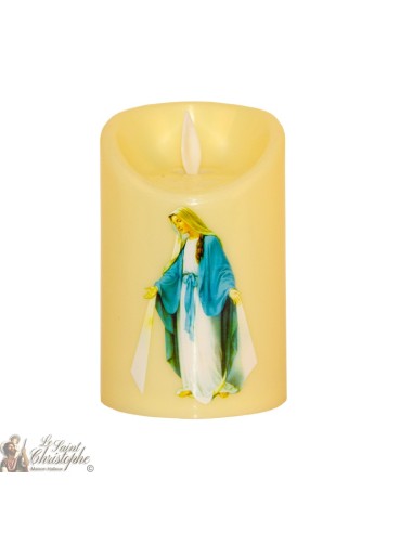 Candela a led con fiamma tremolante - Vergine Miracolosa
