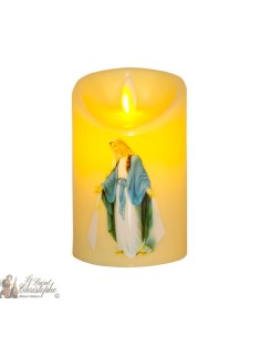 Vela de leds con llama parpadeante - Virgen Milagrosa 2