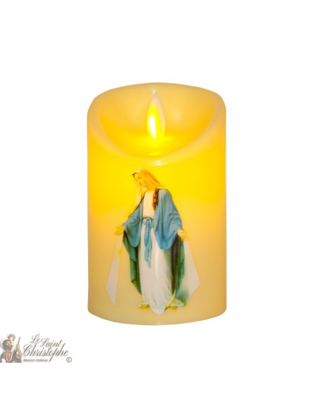 Led candle with flickering flame - Miraculous Virgin