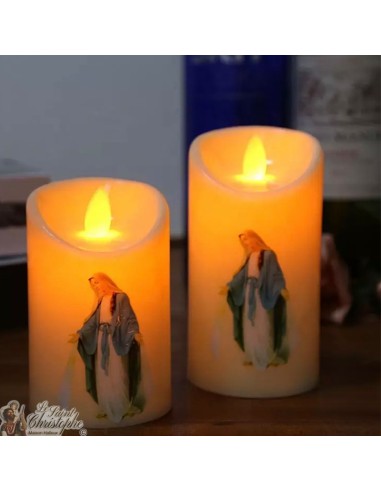 Vela de leds con llama parpadeante - Virgen Milagrosa