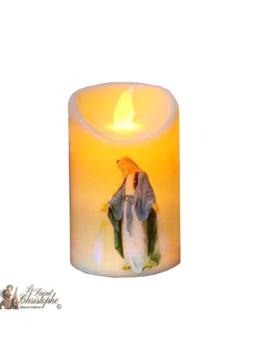 Led candle with flickering flame - Miraculous Virgin