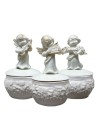 Scatole per caramelle in ceramica inglese con angeli musicanti - 3 pezzi