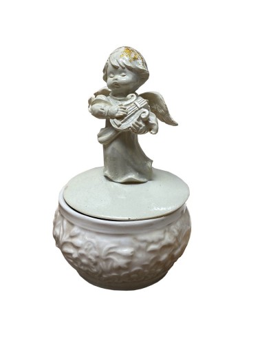 Scatole per caramelle in ceramica inglese con angeli musicanti - 3 pezzi