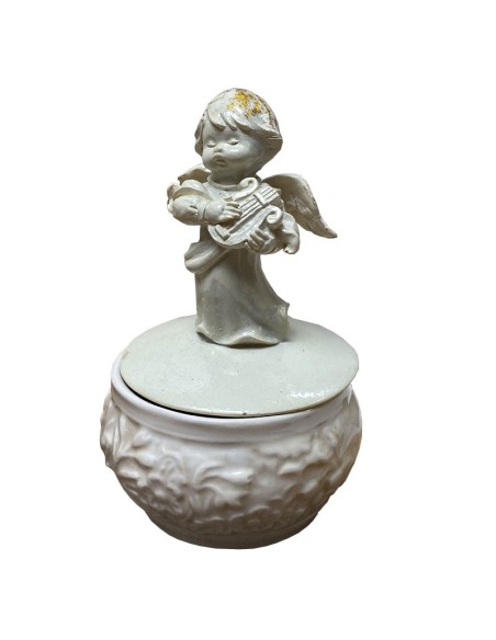 Scatole per caramelle in ceramica inglese con angeli musicanti - 3 pezzi