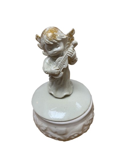 English ceramic candy boxes with angel musicians - 3 pieces