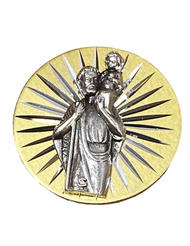 St Christophe cincelado en oro - placa magnética