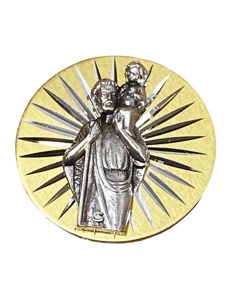 St Christophe cincelado en oro - placa magnética