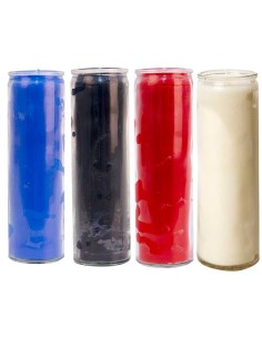 Candele di vetro colorate nella massa - Bianco, blu scuro, rosso, nero