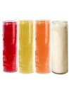 Candele di vetro colorate nella massa - Rosso, arancione, giallo, bianco