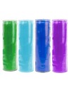 Bougies en verre colorées dans la masse - Vert, bleu clair, bleu foncé, mauve