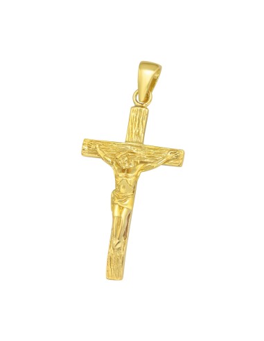 Colgante cruz con cristo en plata 925 y baño de oro 
