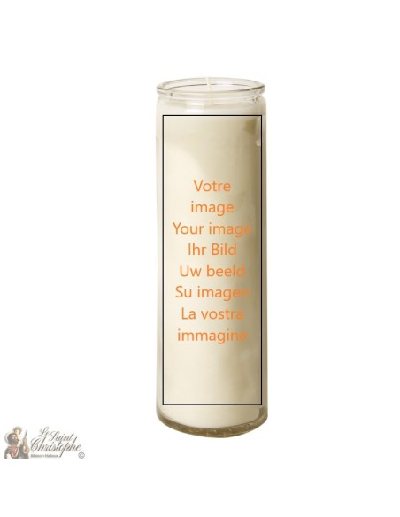 Candle in glass white customizable - burning 7 days 