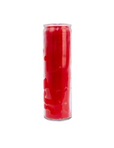 Candela in vetro rosso colorato nella massa