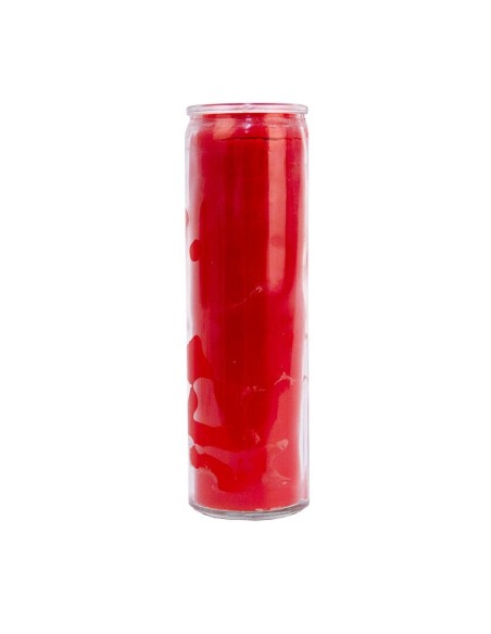 Candela in vetro rosso colorato nella massa