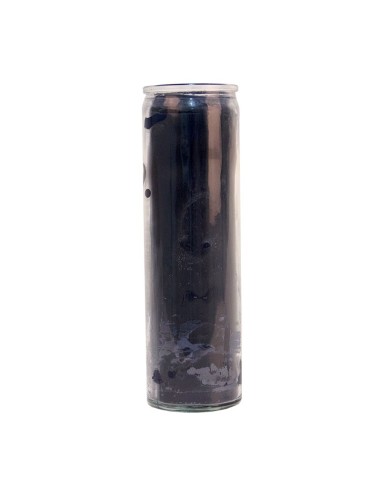 Candle in black glass colored in the mass