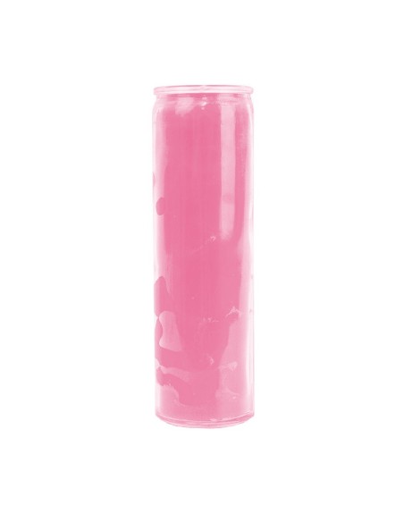 Kerze aus in der Masse gefärbtem rosa Glas