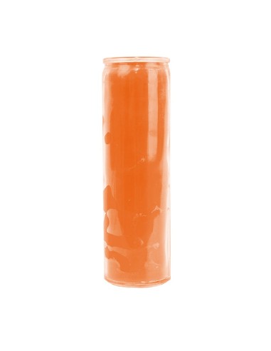 Kaars in oranje glas gekleurd in de massa