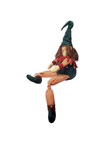 Sitting elf decoration to stand - brown