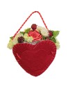 Red flowered heart basket