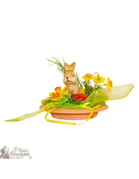 Décoration de table petit lapin fleuri