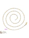 Figaro ketting met gouden, roségouden en zilveren schakels 60 cm