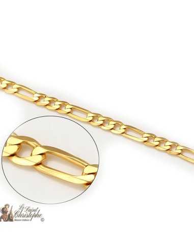 Cadena Figaro bañada en oro de 24K 60 cm