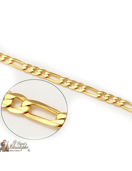 Catena Figaro placcata oro 24K 60 cm