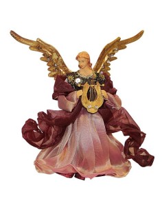 Engel mit rotem Kleid und Laute