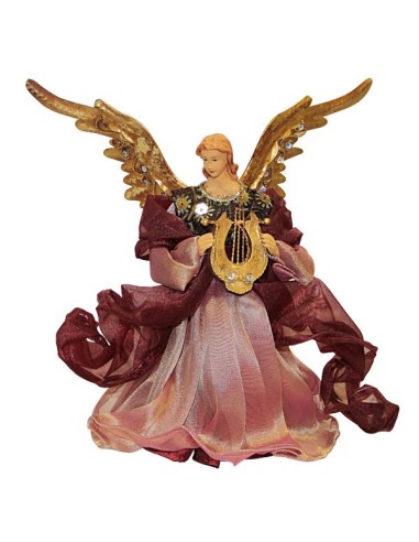 Ángel de túnica roja con laúd