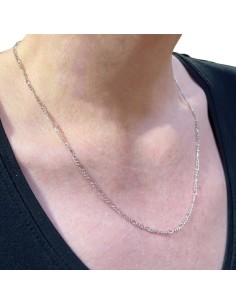 Figaro ketting in gerhodineerd 925 zilver - 50 cm