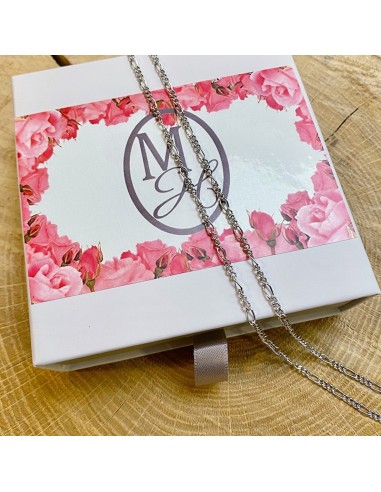 Forçat Figaro mesh-ketting in gerhodineerd 925 zilver - 45 cm