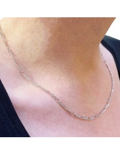 Forçat Figaro mesh-ketting in gerhodineerd 925 zilver - 45 cm