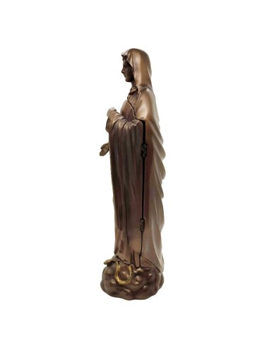 Statue Vierge Marie Triptyque résine bronze - 27 cm