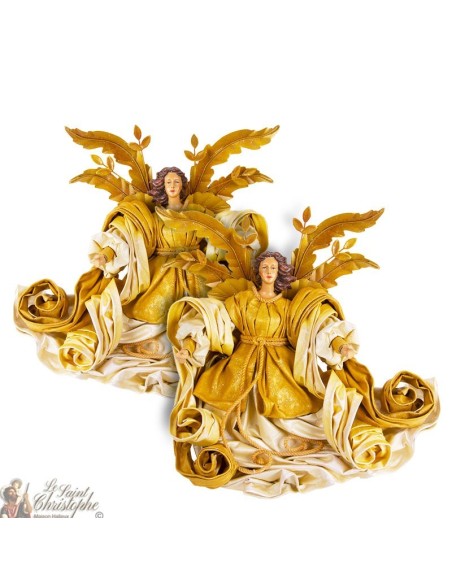 Goldener und drapierter Engel zum Aufhängen 30 cm