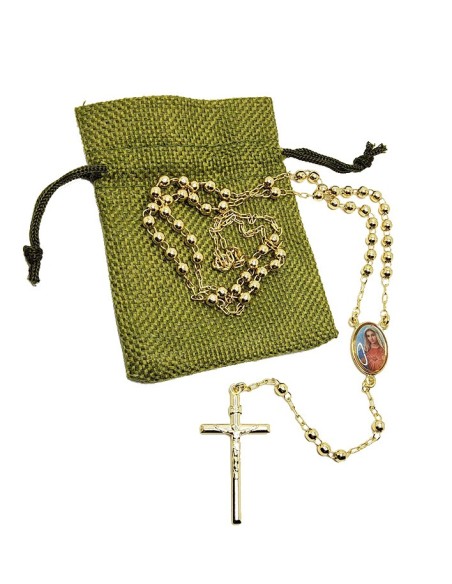 Chapelet Sacré Coeur de Marie - plaqué or 14 k - 60 cm