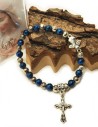Blue and silver beads bracelet Medjugorje