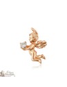 Pink gold angel and crystal pendant