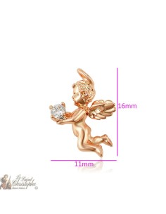 Engel Roségold-Anhänger mit Kristall 2