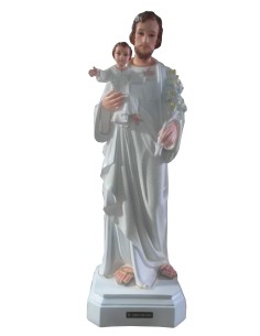 Saint Joseph robe blanche scintillante 120 cm