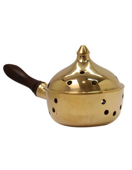 Encensoir à main - doré - 19 cm