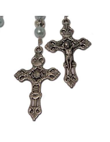 Chapelet collier perles bleues