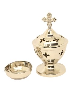 Encensoir Eglise de table avec croix, argenté