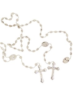 Chapelet en plastique argenté avec reflets argentés, dorés