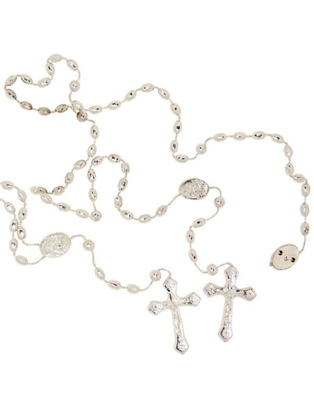 Chapelet en plastique argenté avec reflets argentés, dorés