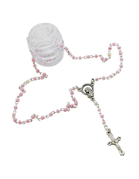 Chapelet mini dans une boîte en forme de rose