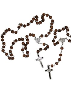 Chapelet Saint Benoît en bois naturel