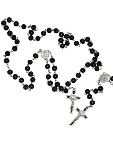 Chapelet Saint Benoît en bois noir