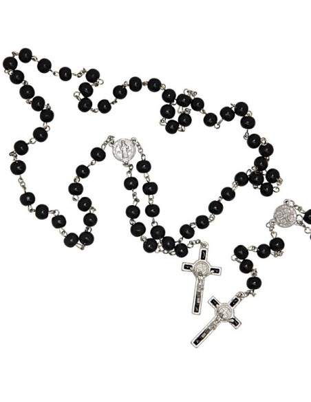 Chapelet Saint Benoît en bois noir